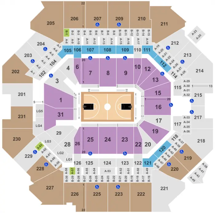 Plano pabellón Brooklyn Nets