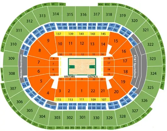 Plano pabellon entradas Boston Celtics