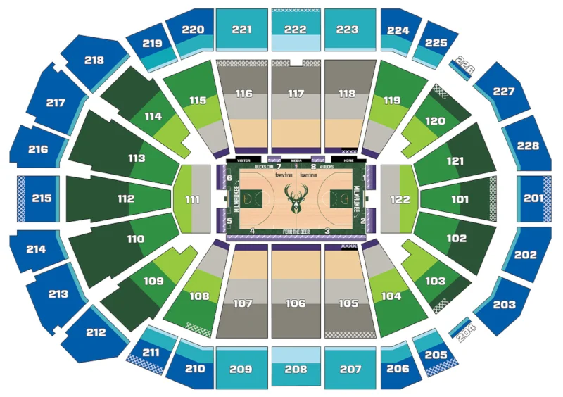 plano entradas NBA pabellon Milwaukee Bucks